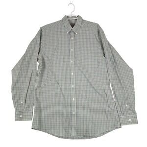 Eddie Bauer Men's XL Green Plaid Wrinkle Free Relaxed Fit Button Down Shirt
